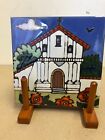 Pacific Blue Tile Trivet Hand Painted California Missions 