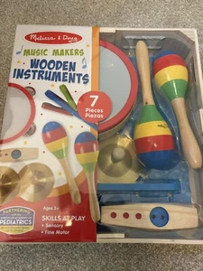 Melissa & Doug Music Makers 7 Pc Wooden Instrument Set New In Box NIB - Picture 1 of 5