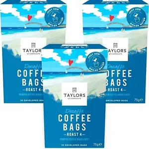 Taylors of Harrogate Decaffe Coffee Bags - 10 enveloped bags (Pack of 3) - Picture 1 of 6