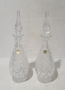 2 - Vtg Princess House 24% Lead Crystal Frosted Medallion with Stoppers 15.5" H - Picture 1 of 10