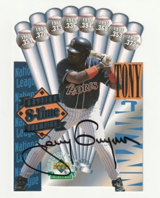 San Diego Padres Tony Gwynn autografiado 1997 UD 8 veces campeón de bateo # 504/2500 Foto 1 de 3