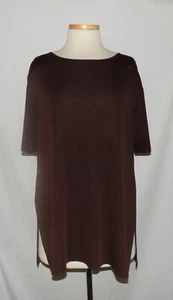 Pulóver Túnica Top Misook Mujer Marrón Tejido en Acrílico Mangas Cortas 1X - Imagen 1 de 4