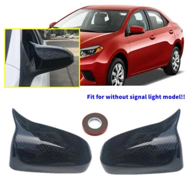 Tapa de cubierta de espejo retrovisor lateral puerta aspecto carbono 2 piezas para Toyota Corolla 2014-2018 Foto 1 de 4