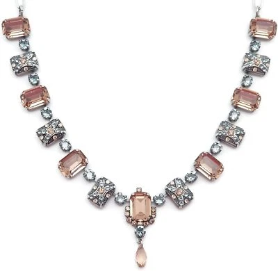 Collar Mariana Moondrops Cristal Swarovski Plata Marrón Azul Rectángulo 216-3 Foto 1 de 3