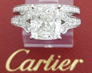 Cartier Ballerine Elongated Cushion Engagement Ring Set 3.9 ct Retail $164K - Picture 1 of 11