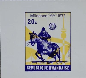 RWANDA RUANDA 1972 521 PROOF PROBE Olympics Olympia München Munich Springreiten2 - Bild 1 von 1