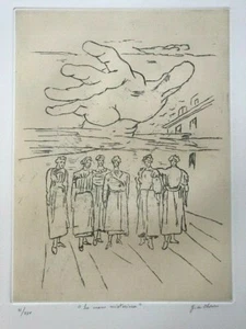 La mano misteriosa 1972 Engraving By Giorgio De Chirico - Bild 1 von 3