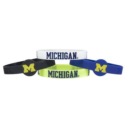 Michigan Wolverines Bracelets 4 Pack Silicone Cover