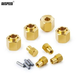AXSPEED Ottone +4/5/6mm Ruota Hex Extended Adattatore per Axial SCX24 1/24 RC Auto - Foto 1 di 17