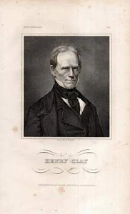 c1850 Henry Clay USA Amerika Politiker Stahlstich-Porträt - Picture 1 of 1