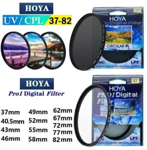 Hoya Pro-1 Digital UV / CPL Slim Camera Lens Filter 52/55/58/62/67/72/77/82 mm - Picture 1 of 20