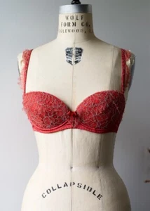 Vintage Agent Provocateur Rare Soiree Red Delphine lace bra 34D - Picture 1 of 6