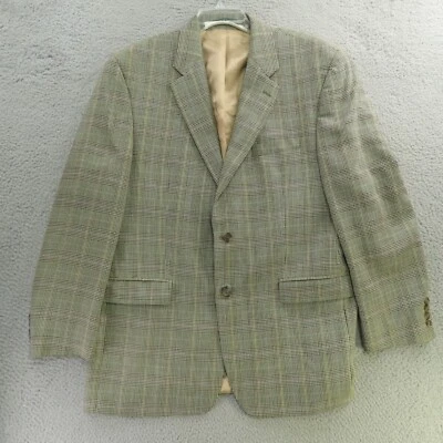 Lauren Ralph Lauren Blazer Jacket Sport Coat Men 44L Black Houndstooth Wool Silk - Image 1 of 4