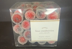 NIB Pottery Barn Faux Sugared Cranberries Vase Filler 68 Pieces - Picture 1 of 4