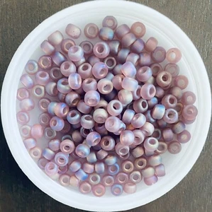 6/0 Miyuki Japanese Seed Beads, Matt Smoky Amethyst AB (9142FR), 10g - Picture 1 of 1
