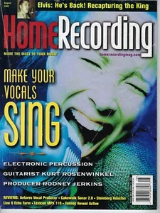 HOME RECORDING MAGAZINE AUG.2002.VOCALS,RECAPTURING ELVIS,ROSENWINKEL,JERKINS - Picture 1 of 4