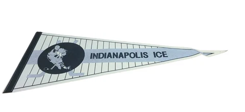 Vintage 90s Indianapolis Ice IHL Hockey Pennant 30"x12" Cover
