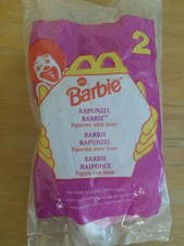 Vintage Rapunzel Barbie Figurine w/Base #2 McDonald's Happy Meal Toy 1996 NIP