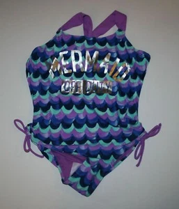 NEW Justice Girls 10.5 Year Swimsuit Mermaid Off Duty Bathing Suit One Piece - Picture 1 of 2
