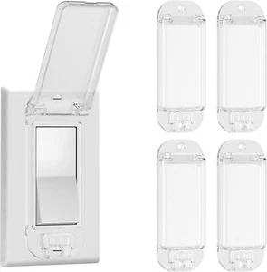 4 Light Switch Guard Cover, Baby Proof Wall Switch Cover Guard for Rocker Light - Picture 1 of 1