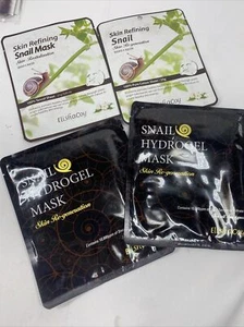 (4) Sábana de algodón puro regeneración facial de hidrogel de hidrogel de caracol ELISHACoy - Imagen 1 de 5