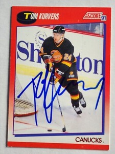1991-92 Score TOM KURVERS (deceased) Signed Card #174