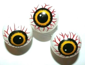 Gruselige Halloween Dekoration Requisite Kunststoff Tischtennis Augäpfel ~ 12 gelb - Bild 1 von 2