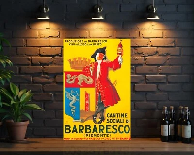 Vintage Barbaresco Piemonte  Heavy Metal Sign - 24"x16" (60x40 cm) - Image 1 of 4