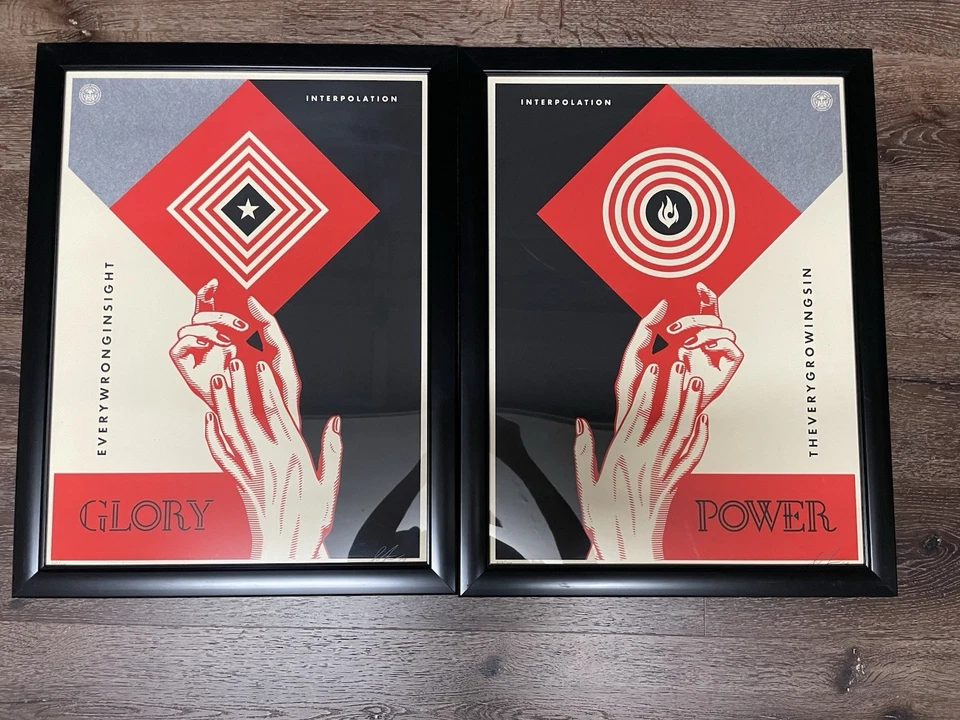 Obey Giant Interpolation Diptych (2014) Shepard Fairey — Framed, Edition of 550 - Image 1 of 4