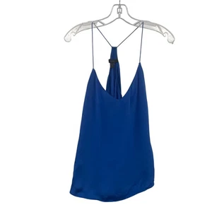 J.Crew Mujer Seda Sin Mangas Blout Espalda Corredora Azul Talla Pequeña - Imagen 1 de 9