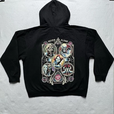 万圣节恐怖之夜尺寸 2XL 男式连帽衫 2023 全拉链环球影城 — 第 1/4 张图片