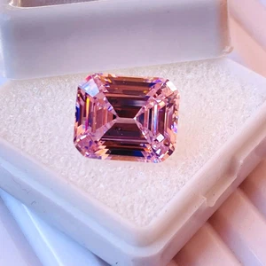 9x12mm Emerald Cut Pink Lab Grown Diamond ~4.50 Ct VVS1 Loose Gemstone for Ring - Picture 1 of 5