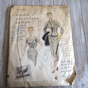 Vintage Sewing Pattern Vogue Couturier Design # 787 SZ 14 Bust 32 Hip 35 FF/Com - Picture 1 of 3