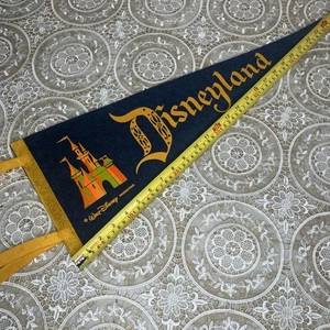 Vintage 1960’s Disneyland Felt Pennant Castle Picture Blue And Gold Color - Picture 1 of 8