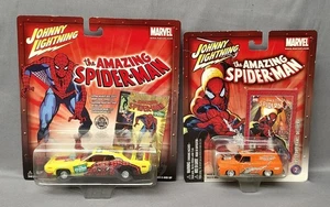 (2) Johnny Lightning Amazing Spider-Man Diecast 71 Plymouth & #2 Ford Panel New - Picture 1 of 9
