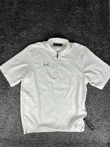 Under Armour Herren Kurzarm Cage Jacke 1/4 Zip Baseball Pullover weiß Gr. S - Bild 1 von 10