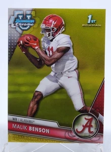 2023 Bowman University Chrome Malik Benson Yellow Refractor #57/75 Oregon - Picture 1 of 2