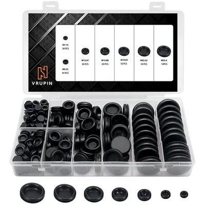 Kit de ojales de goma de 188 piezas - Tapones de goma para orificios redondos, cableado, electricidad... Foto 1 de 4