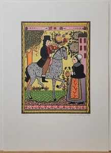 SPECIAL ART SALE! LOUISE AUGUST "The Courtship" SERIGRAPH HAND SIGNED - Picture 1 of 4