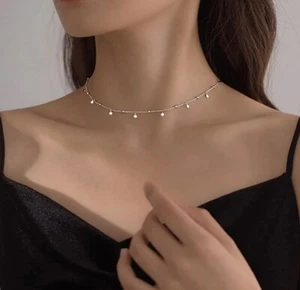 Damenkette, Kette, Halskette, 925 Silber, Choker, filigran, Kugel, Geschenk - Bild 1 von 3