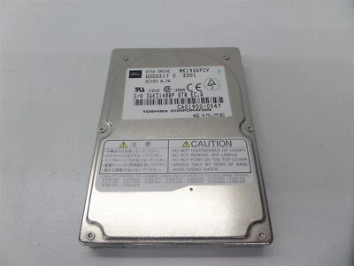 Disco duro vintage Toshiba MK1926FCV HDD2517 U ZD01 814 MB 2,5" IDE  Foto 1 de 4