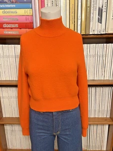Suéter Jersey Zara Damas S 8 10 Naranja Recortado Tejido Suave Cuello Simulado - Imagen 1 de 7