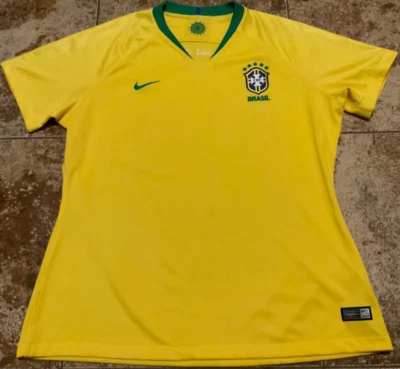 Camiseta de fútbol visitante Nike 2018 Brasil CBF Stadium 893945-749 (XL para mujer) Foto 1 de 4