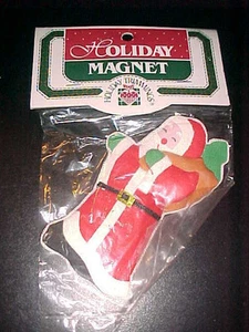 Calamita frigorifero Babbo Natale passamanerie magneti 4" x 2,5" NUOVA sigillata - Foto 1 di 6