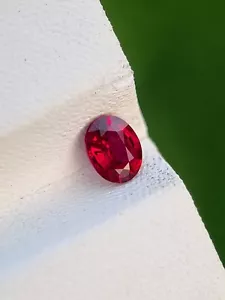 Ruby Vivid Red Natural Certified Loose Oval Cut Transparent Untreated Mozambique - Picture 1 of 6