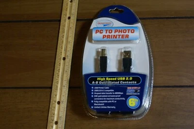 Quantaray PC to PHOTO PRINTER cable USB 2.0 6' cable - Image 1 of 3