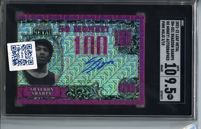 2021-2022 Shaedon Sharpe Leaf Metal So Money Pink Mojo 9.5 Mt+ Auto 10 - 3/10 - Image 1 of 4