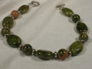 7in Unakite Bead Bracelet - Picture 1 of 1