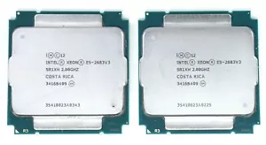 Lot of 2 Intel Xeon E5-2683 v3 2.00GHz SR1XH 14-Core QPI LGA2011 Processor - Picture 1 of 3