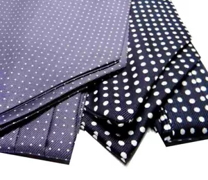 Ascot Homme à Pois Bleu Blanc en Soie Cashe Avec Made IN Italy Haut Class - Picture 1 of 11